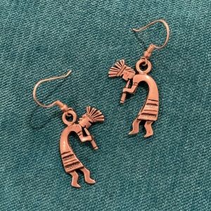 Vintage silver Kokapelli earrings
